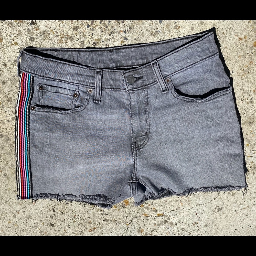 Levi's 541 Cuttoff Shorts with tuxedo stipe grosgrain, Racing stripe denim Size